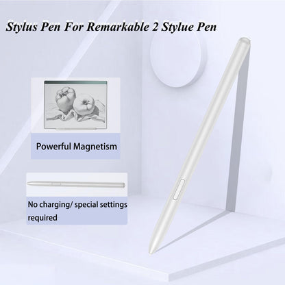 Marker pen, compatible with Remarkable 2 tablet notebooks, Marker Plus with integrated eraser function, no charging required, digital experience with free pen tips/feathers (beige)
