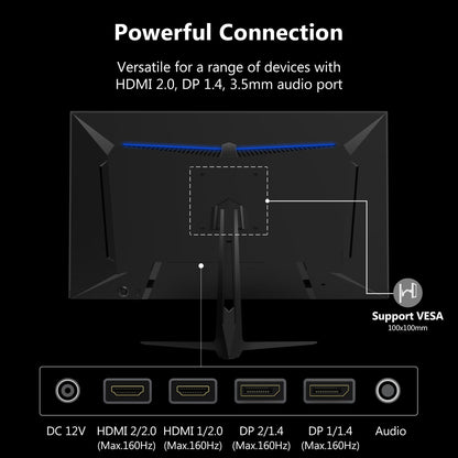 Z-Edge 27 inch 4K Monitor with 160Hz refresh rate and 1ms response time. Features a 3840x2160 IPS panel, LED display, 450cd/m² brightness, 1.07 billion colors, HDR10, FreeSync, HDMI & DisplayPort, VESA compatible. Color: Black.