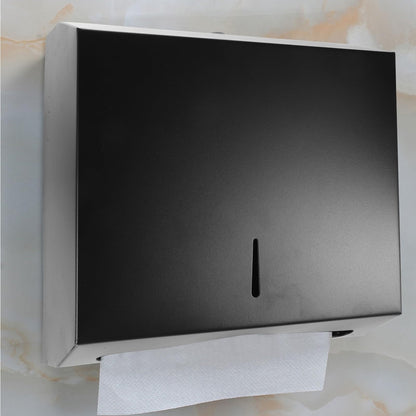 Cabilock Wall-Mounted Bath Bag Dispenser C Fold Paper Towel Dispenser Multi-Fold Towel Dispenser (Black)