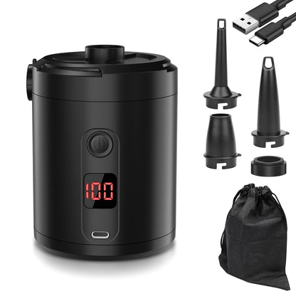 Electric air pump air mattress, Lytool battery air pump 5200mAh rechargeable with 3 air nozzles for mattress air mattress, camping, inflatable boat, kiddie pool, and swim ring
