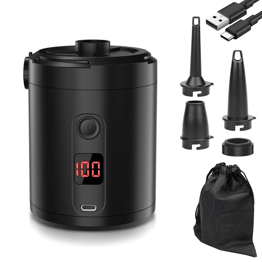 Electric air pump air mattress, Lytool battery air pump 5200mAh rechargeable with 3 air nozzles for mattress air mattress, camping, inflatable boat, kiddie pool, and swim ring