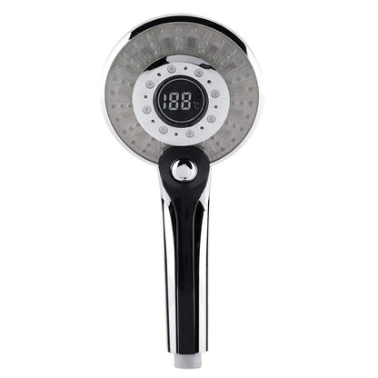 LED shower head, 3 colors color changing temperature control, digital LCD display, handheld shower with digital temperature display, water-saving shower head multifunctional for shower tub