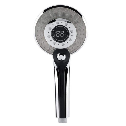 LED shower head, 3 colors color changing temperature control, digital LCD display, handheld shower with digital temperature display, water-saving shower head multifunctional for shower tub