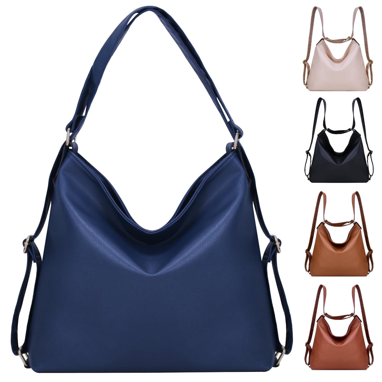 ARNTY Backpack Women, Handbag Backpack Bag 2 in 1 Women, Elegant Women's Backpack, Shoulder Bag Women for Work, Travel, Outing (Blue)