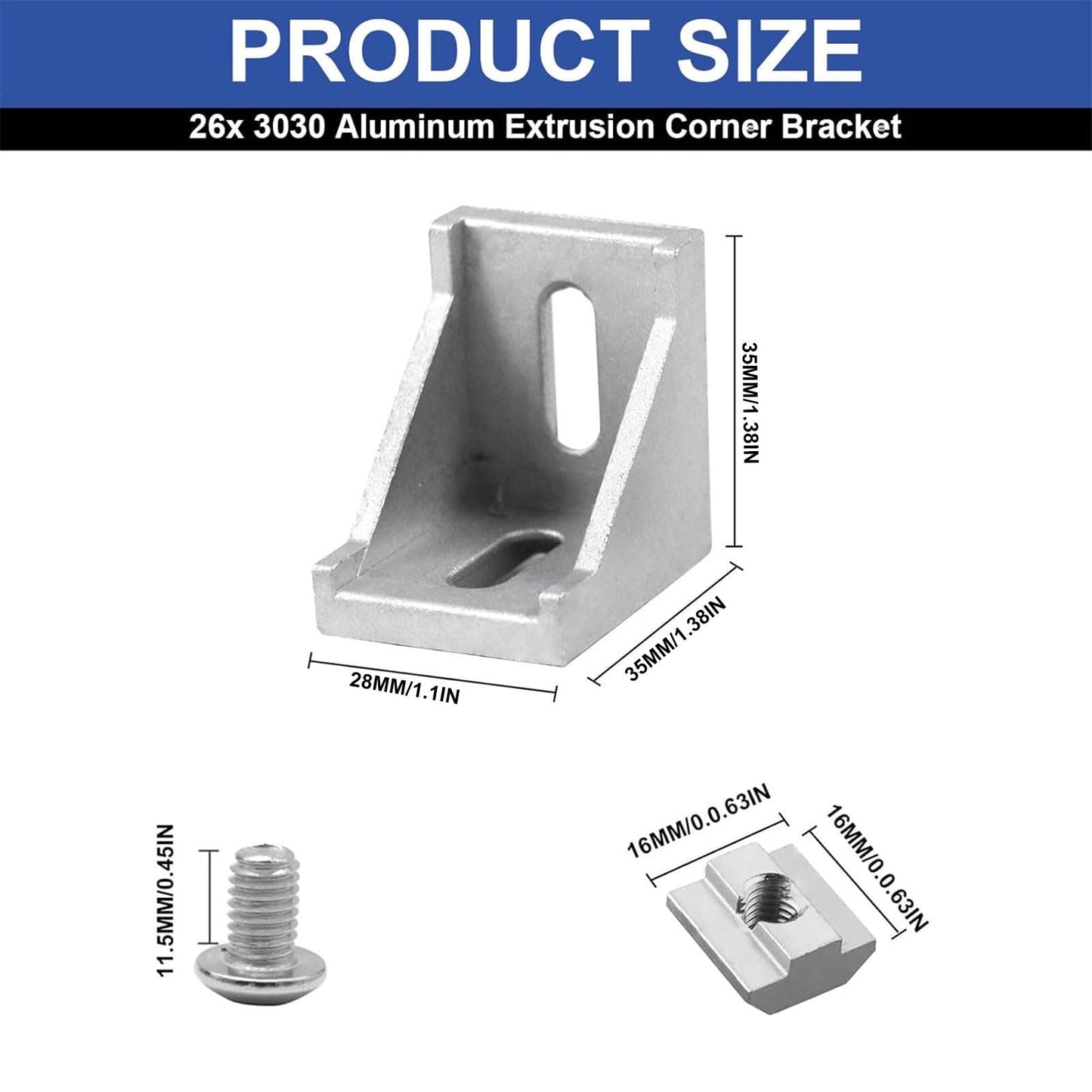 iMetrx 26 pieces 30x30 aluminum profile aluminum angle corner connector aluminum profile 30x30 angle (silver) from