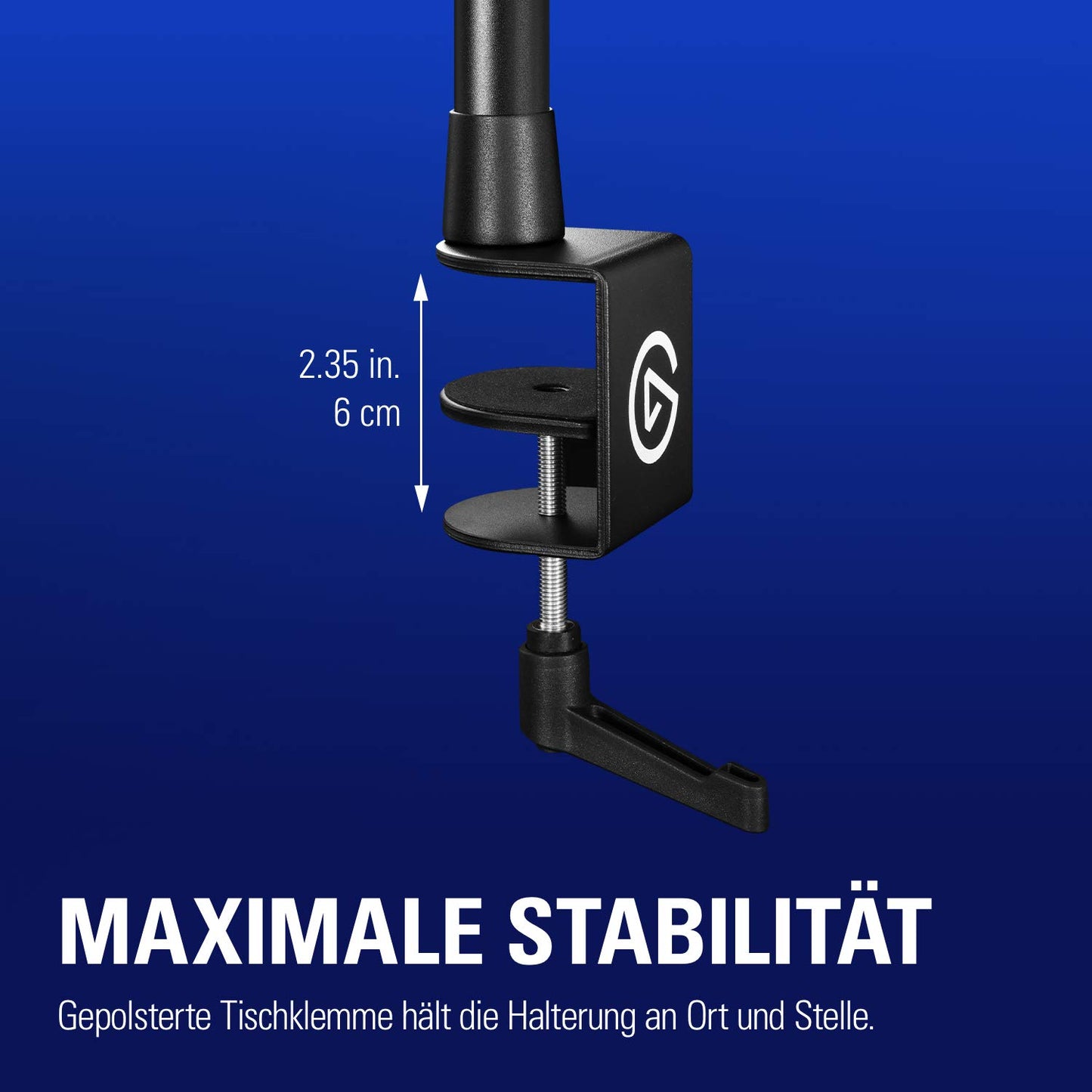 Elgato Master Mount L - Table Clamp with extendable rod up to 125 cm, ¼-inch thread, attach lighting, cameras, and microphones, ideal for streaming, video conferences, and studios.