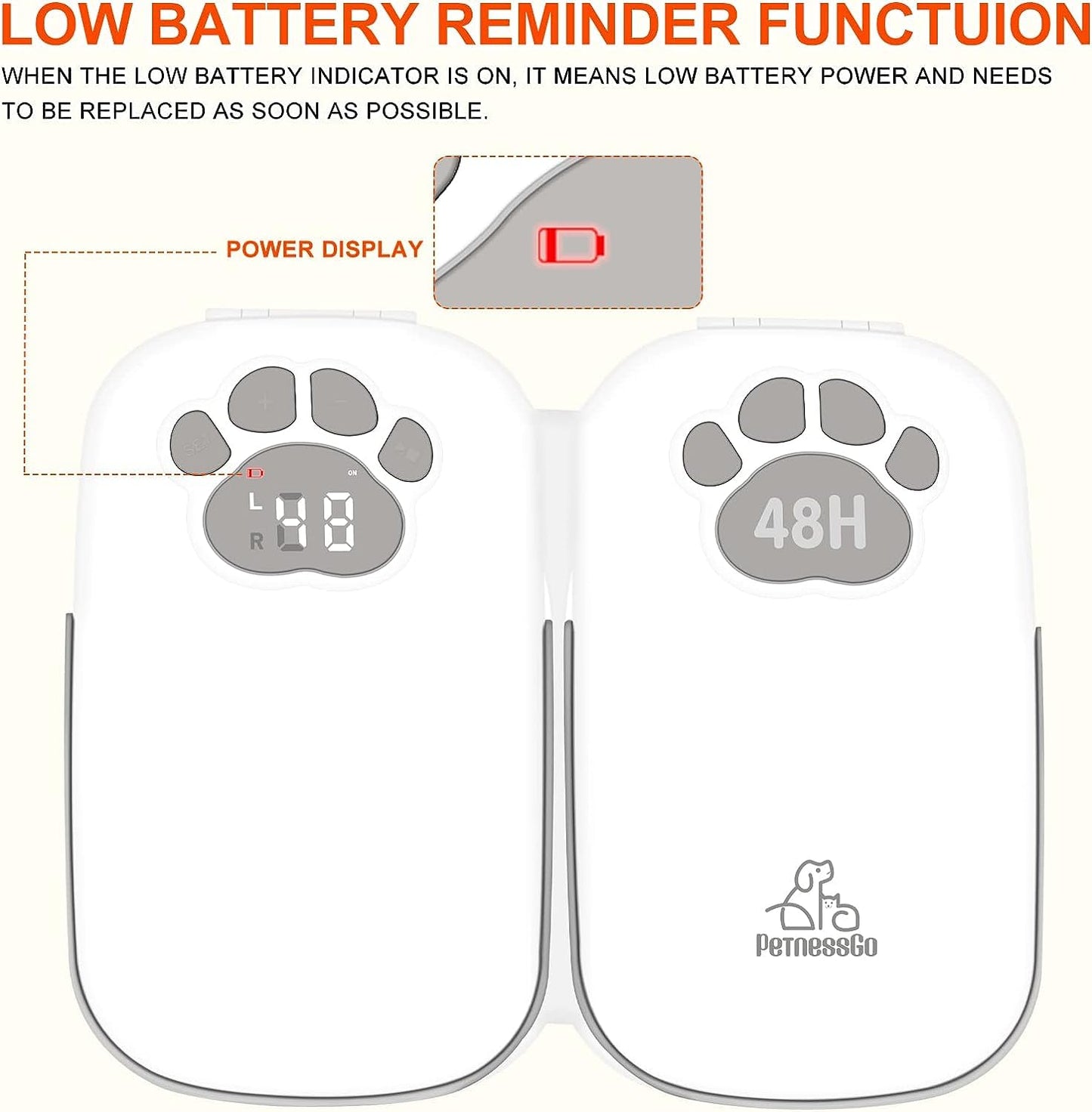 Automatic pet feeder for cats and dogs, 2 in 1 Upgraded Chip Timed Dry Pet Food Feeder with display, 48 hours freshness for semi-moist food, healthier meal for all pets.