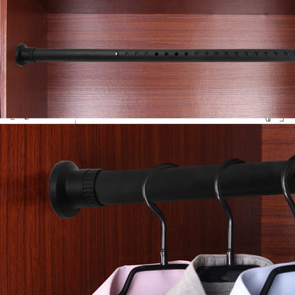 Telescopic pole, 310-410cm, black, clamp rod for curtains and room dividers, retractable curtain rod, tension rod