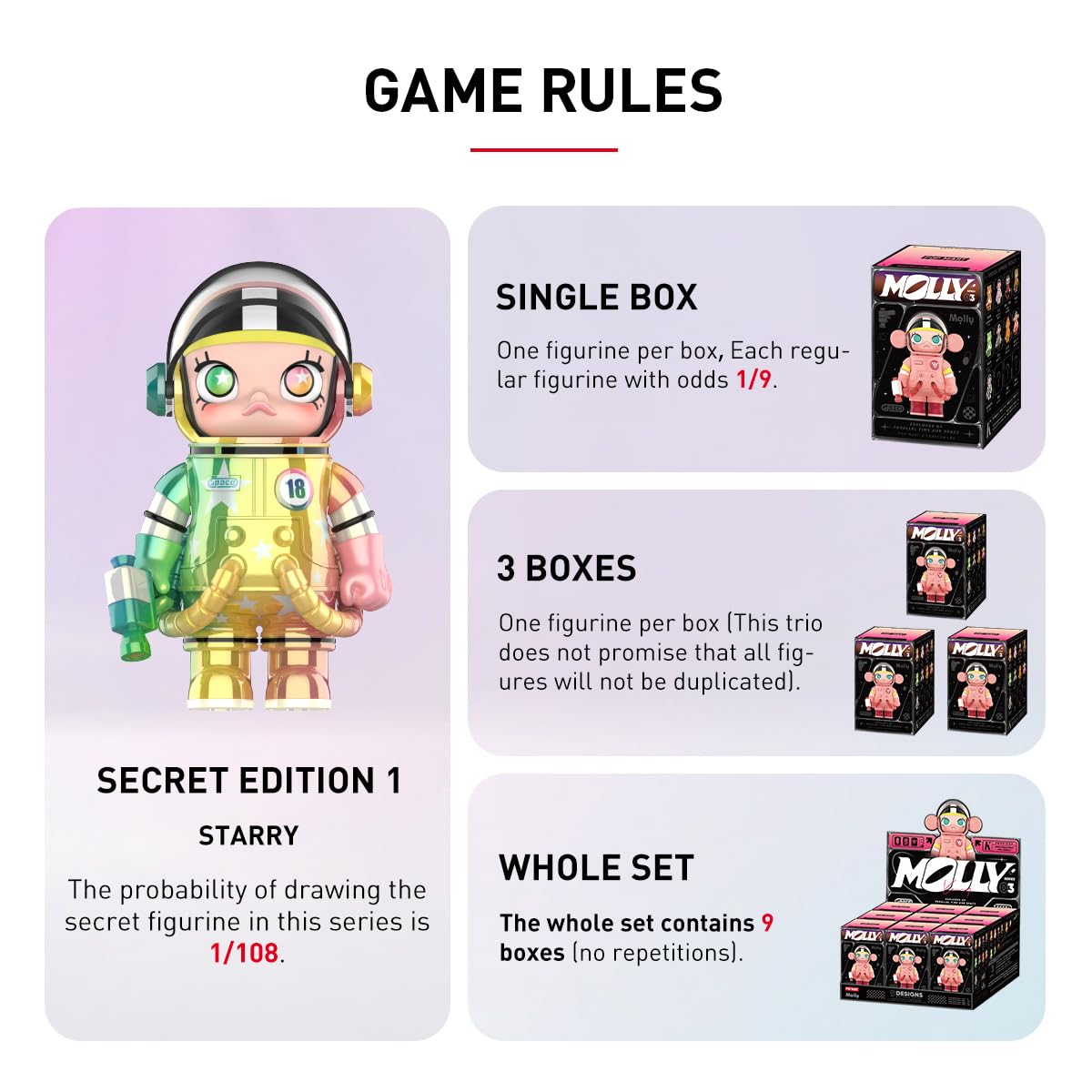 POP MART MEGA Space Molly 100% Series 3 Figures Action Figures Collectible Art Toys Toys Figures Gift 3PC