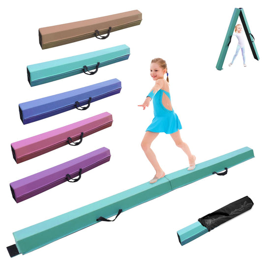 SportBob balance beam children's balance beam foldable beam gymnastics 240cm PU leather balance beam for home balancing beam Balance Beam Training Beam for children, fitness/training/gymnastics