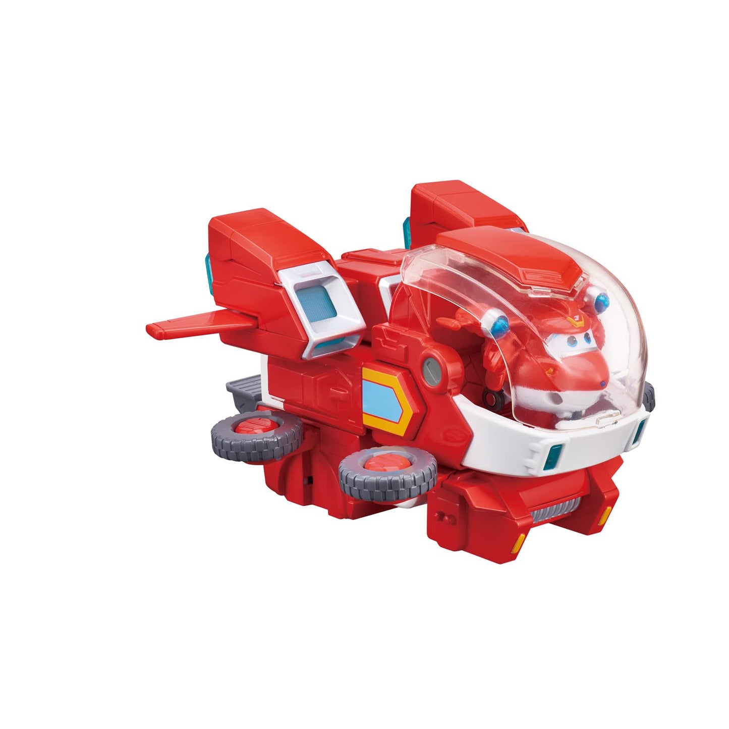 Super Wings EU750321 Robot Suit with Mini Jett Transforming Figure Plane Vehicle Playset Toys for 3+ Years Old Boys Girls, Red, 7'