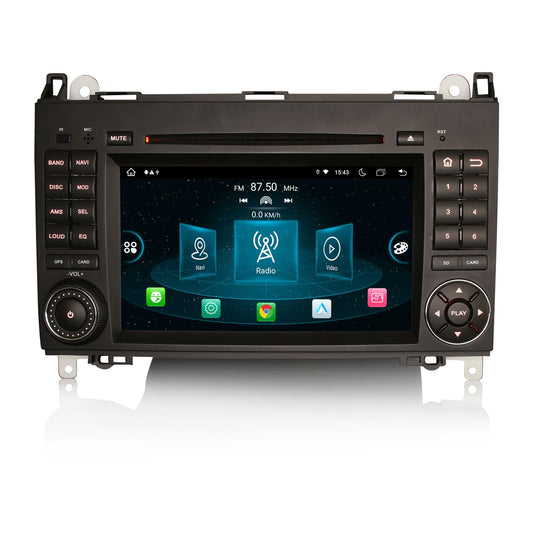 Erisin 7 inch Android 13 8-core 4GB+64GB car radio GPS navigation for Mercedes Benz A/B Class W169 W245 Sprinter Viano Vito VW Crafter Integrated CarPlay Bluetooth Android Auto DSP DAB+ WiFi CD.