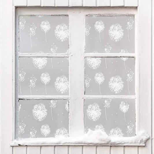 Homein window film privacy film window frosted film dandelion static cling film decorative film window pictures privacy from outside sun protection film for bathroom kitchen office 90 x 400 cm