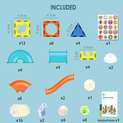 Morkka Magnetic Building Blocks, STEM Montessori Toys for Kids 3-8 Years 3D Learning Toy Set Construction Blocks Gift for Boys Girls Orbital Blocks Track Building (75PCS)