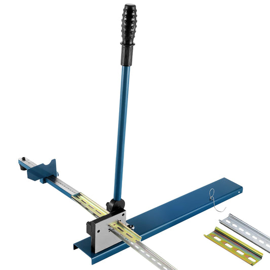MXBAOHENG DIN Rail Cutter Double Hole Rail Cutting Machine with Ruler for cutting Steel/Aluminum Rail (blue)