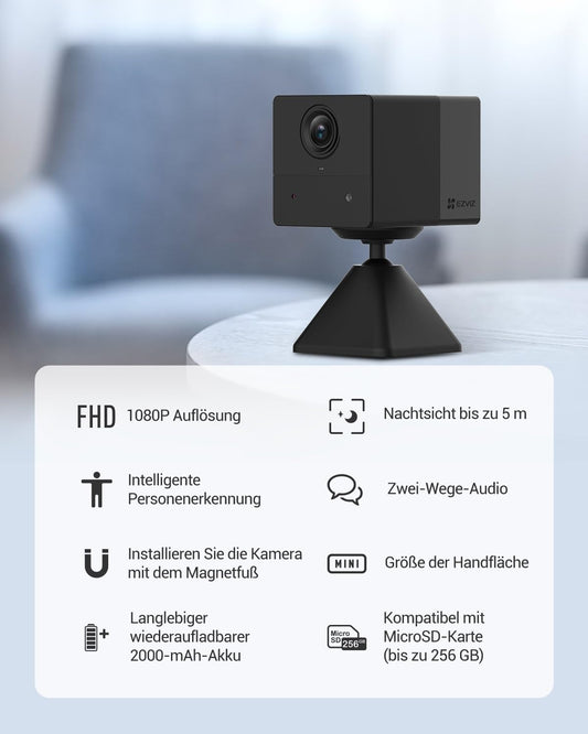 EZVIZ 1080P WiFi IP Surveillance Camera with PIR Motion Detection and Infrared Night Vision, for indoor use, dog, pet, baby monitor, compatible with Alexa, BC2.