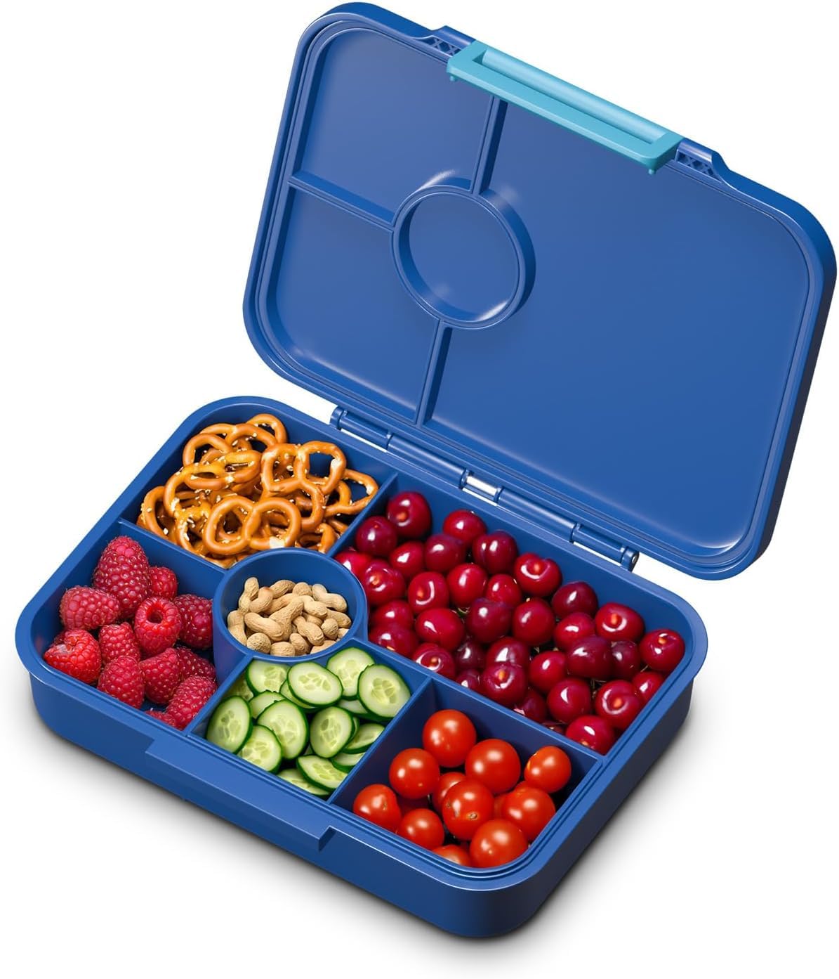 Smack snacks Bento box for kids - BPA-free, leak-proof, 4-6 compartments, modular, dishwasher safe, lunchbox for preschool, snack box, Navy Space, 20.8 x 4.5 x 15 cm.