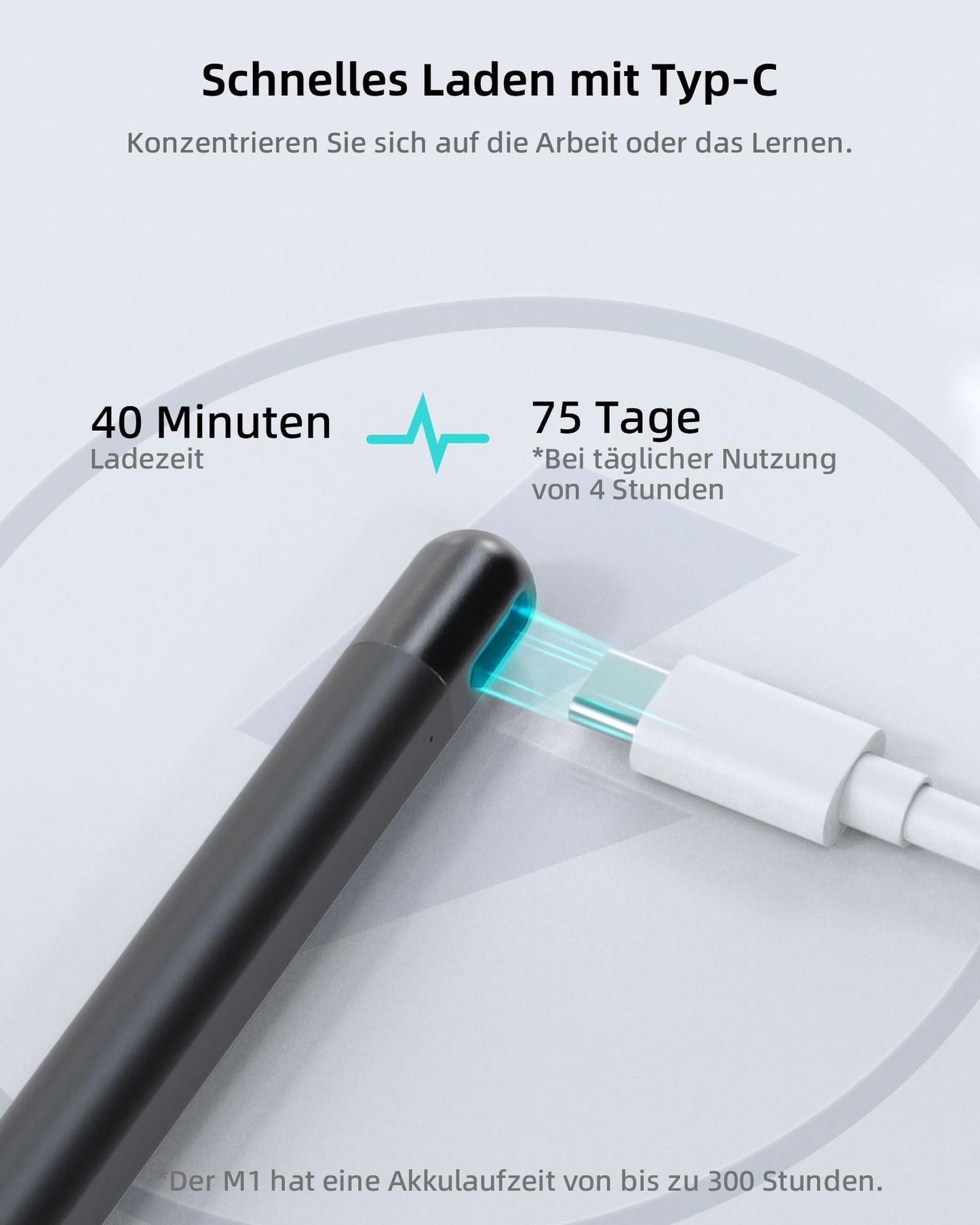Metapen M1 Stylus for Surface, 1024 pressure levels, USB-C charging (300 hours battery life), Built-in dual magnets, Tablet Pen compatible with Surface Pro X/8/7/6/5/4/3, Surface 3, Surface Duo/Surface Duo 2.