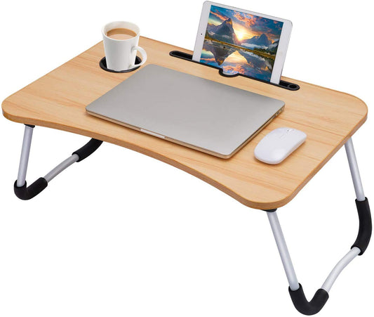 Wa-Very laptop table, lap desk, bed table, laptop stand, notebook desk, folding laptop desk, foldable bed table for reading, bed tray for desk or breakfast tray for bed, and S.