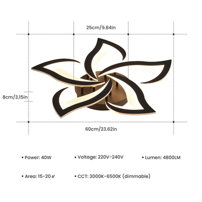 Comely dimmable LED ceiling light, 40W 6000LM LED ceiling lamp modern living room lamp with remote control APP light color brightness color changing, bedroom ceiling light fixture, 3000K-6500K.