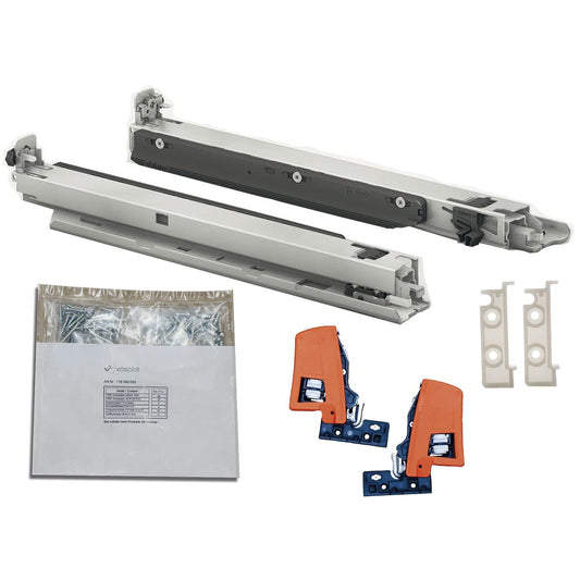 BLUM MOVENTO BLUMOTION S 760H drawer slides, 450mm bottom mount full extension 40kg, 1 pair including coupling and mounting accessories set.