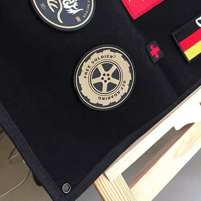 114x76cm oversized patch display board, hanging patch collection board, tactical military patch holder plate - plate for collecting closure emblems patch, 6-hole, 1000D durable, stitching