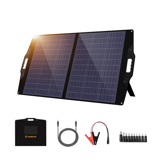 100W Foldable Solar Panel, Portable Solar Charger with USB QC3.0 Type-C PD 60W DC 20V 100W, IP65 Monocrystalline Solar Charger for Outdoor, Camping, Smartphones, and Laptops