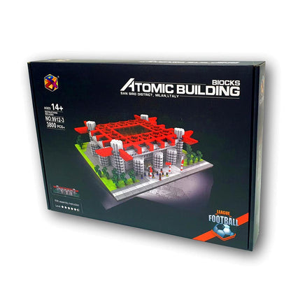 Atomic Building Giuseppe Meazza Stadium - San Siro Stadium in Milan - model for assembly with Nanoblocks - over 3800 pieces.