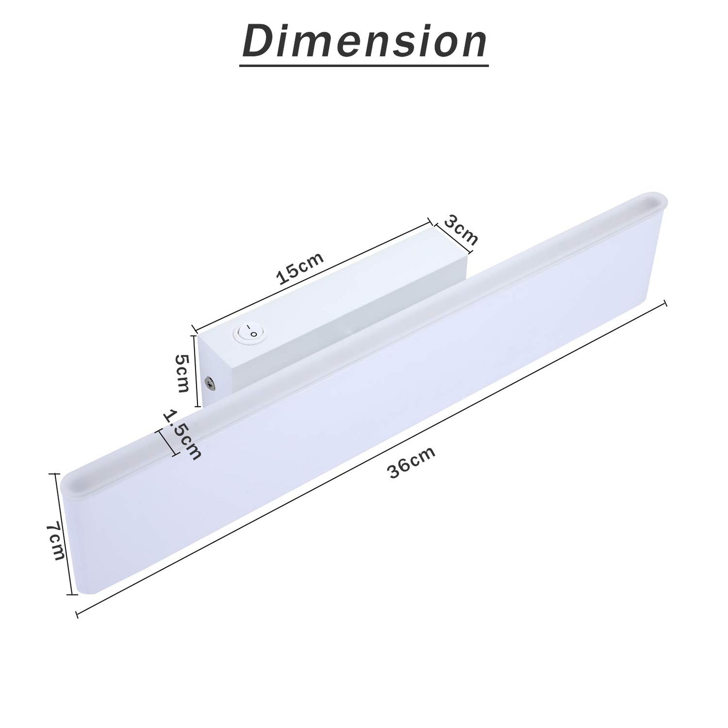 Lightsjoy LED Wall Light Indoor Modern Wall Lamp Hallway Wall Lighting 3 Color Temperatures with Switch 350° for Living Room Bedroom Kids Room etc. White