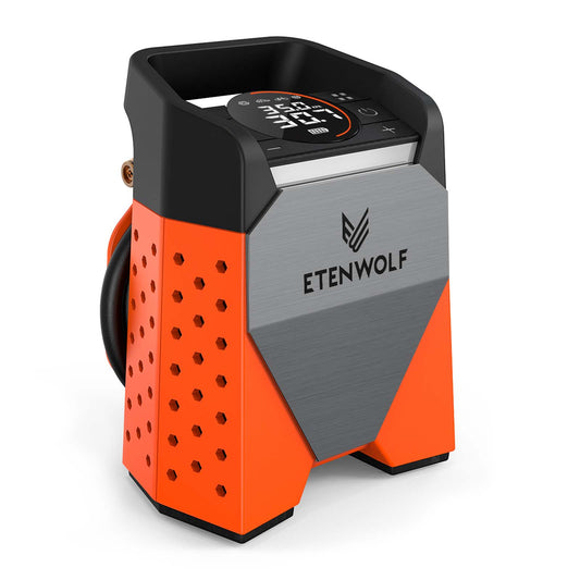 ETENWOLF ZEPHYR S3-7800mAh Electric Air Pump, 160 PSI/11.03Bar Portable Air Compressor for Car, Motorcycle, Bicycle, Balls. 1 Minute Quick Inflation, Digital LED Lights, USB Power Bank.
