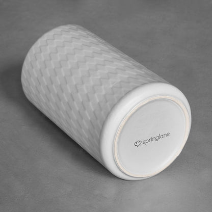 SPRINGLANE Ceramic Storage Jars 2-piece Set with Wood Lid Gray, Rubberwood Lid, Storage Containers, Fresh-keeping Jars