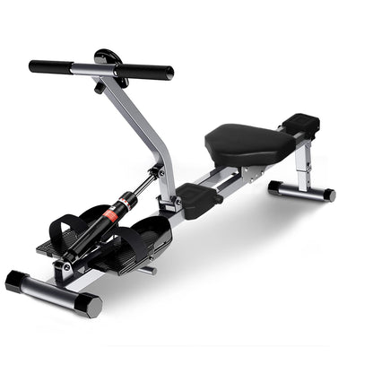 Folding rowing machine with 12 levels of resistance adjustment, Adjustable home rowing machine for at home, Max load 120kg, Rowing machine with LCD monitor for fitness.