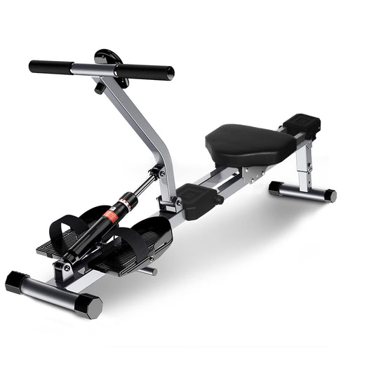 Folding rowing machine with 12 levels of resistance adjustment, Adjustable home rowing machine for at home, Max load 120kg, Rowing machine with LCD monitor for fitness.