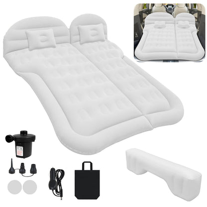Car air mattress SUV inflatable mattress with pump MPV air bed camping car pillow thicker rear seat air mattress with two pillows for camping travel backyard beach