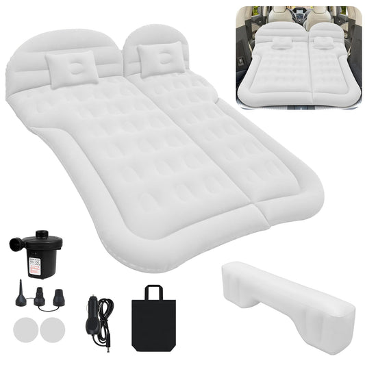 Car air mattress SUV inflatable mattress with pump MPV air bed camping car pillow thicker rear seat air mattress with two pillows for camping travel backyard beach