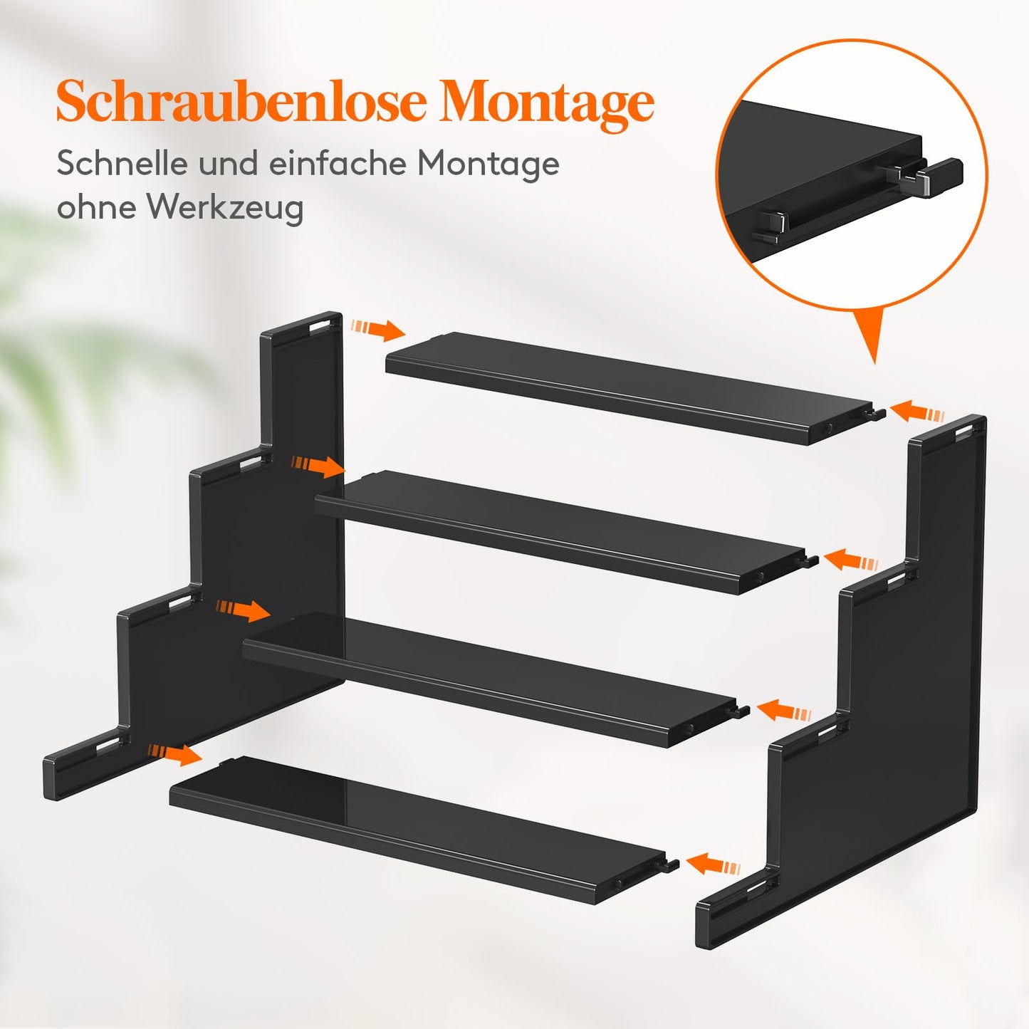 Lifewit Black multifunctional tiered display shelf for colognes, figurines, skincare, collectibles, for makeup room, living room, bedroom, bathroom, 30.5cm, 3 Pack