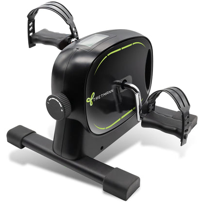 New Tretmann Basic Pedal Trainer Set - extra stable & quiet - including fastening strap - DEKRA certified - Leg trainer for seniors home trainer mini bike Black Green