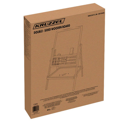 Kruzzel Folding Kids Easel Double Sided Chalkboard Whiteboard with Accessories Wood 22472, Multicolor