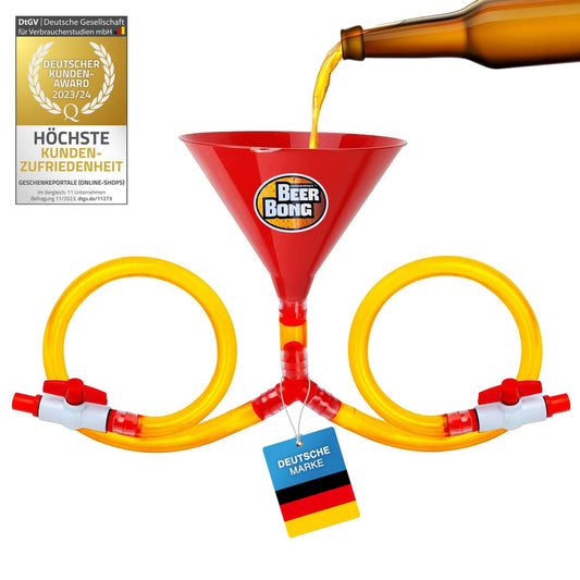 Beer Bong Beer Funnel - Party Funnel Drink Funnel Beer Funnel with Hose & Shut-Off Valve - Bachelor Party Drinking Game (Double)