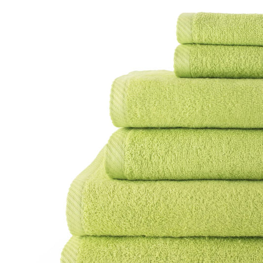 Top Towel - Combo - Large bath towels - Bathroom hand towels - 2 face or bidet towels + 2 hand or sink towels + 2 shower towels - 100% cotton - Lime