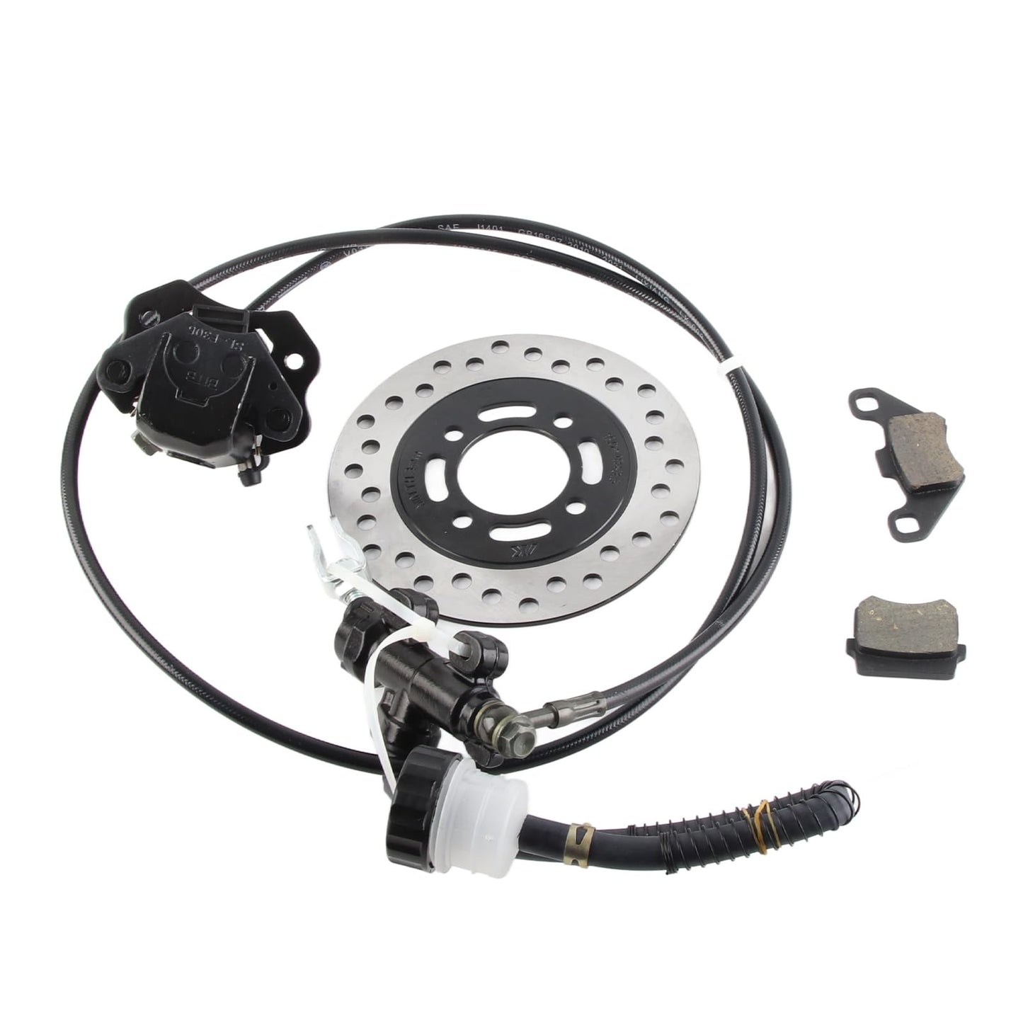 Aramox Hydraulic Disc Brake Kit, Disc Brake Kit Metal Brake Pad-Disc Rotor for 50 110 125 150 200 250 Dirt Bike Quad ATV Go Kart