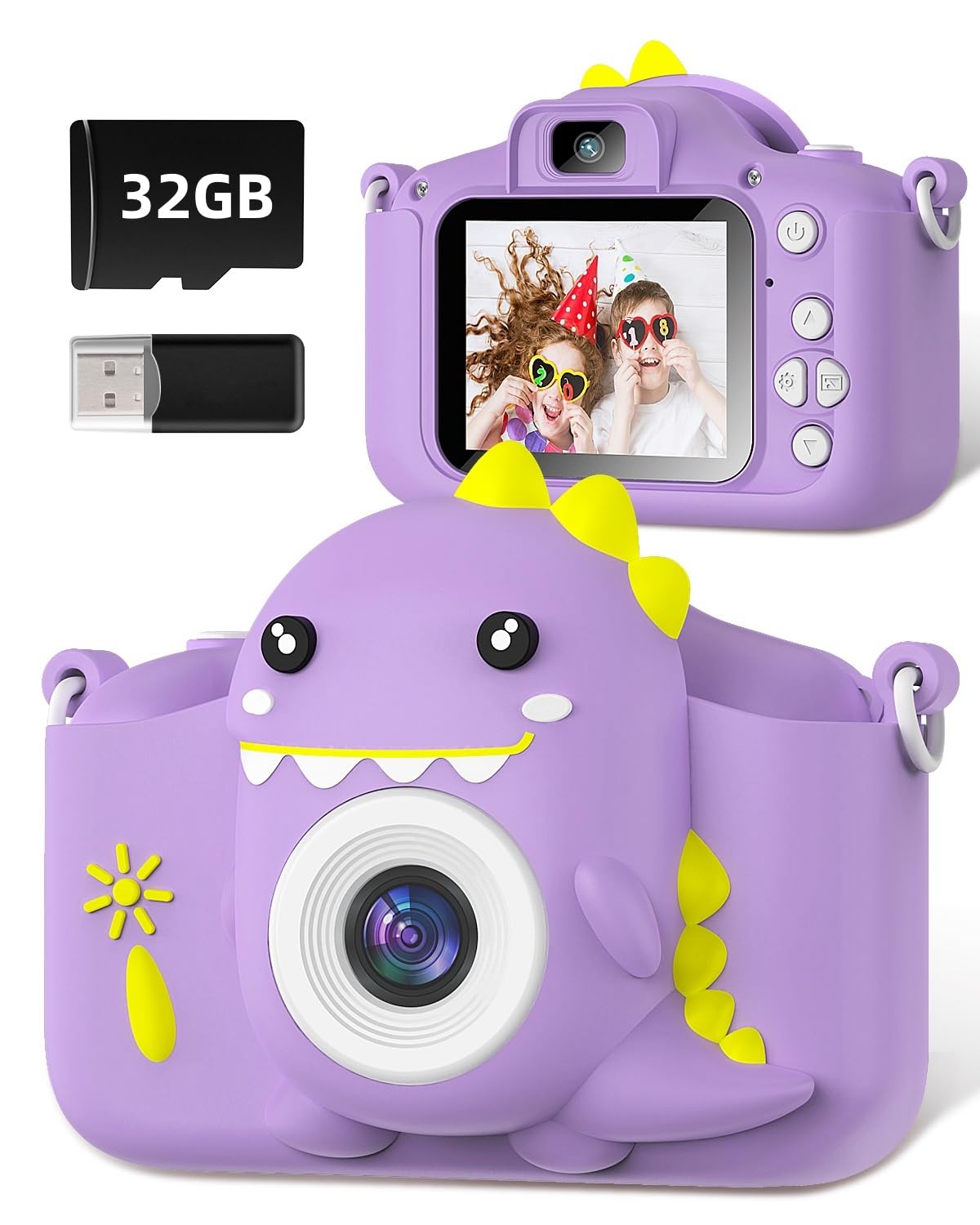 Kids camera, Gofunly children's camera 1080P 2.0-inch screen camera for kids with 32GB card Selfie digital camera photo camera for 3-12 year old boys and girls Christmas toy