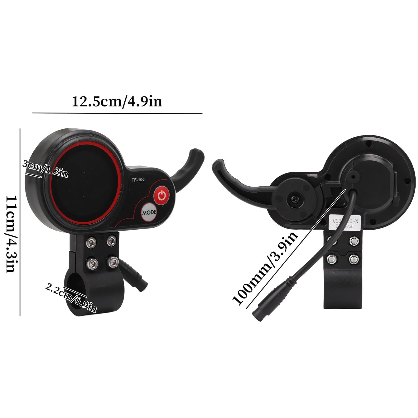 GAESHOW Scooter Display Panel, Electric Scooter LCD Display, 48V TF-100 Display 6 Pin Communication Instrument, Accelerator Cycling Electric Scooter for M4 Electric Scooter Controller (A)