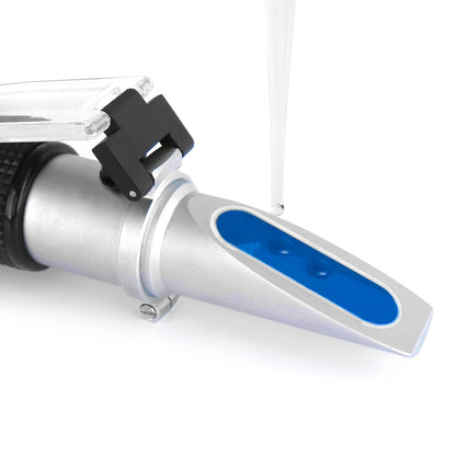 HHTEC Refractometer 0-90% Brix handheld refractometer for determining sugar content of honey, plant oil, syrup, molasses with ATC function and German manual.