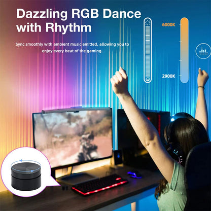 Vanyuei computer lamp for curved/flat monitor, with RGB backlighting, wireless remote control, touch control, no screen glare, curved screen light for gaming.