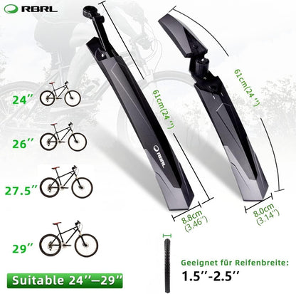 RBRL Bike Fender Set [24-29 inch], MTB fender, Universal bike fender, mountain bike fenders.