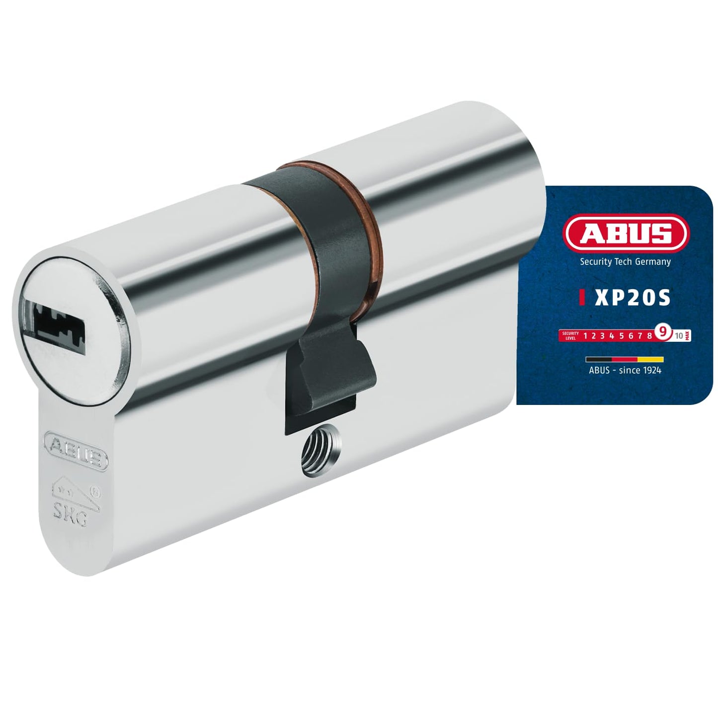 ABUS profile cylinder XP20SN 35/40 including security card & 3 keys, 73728 Nickel.