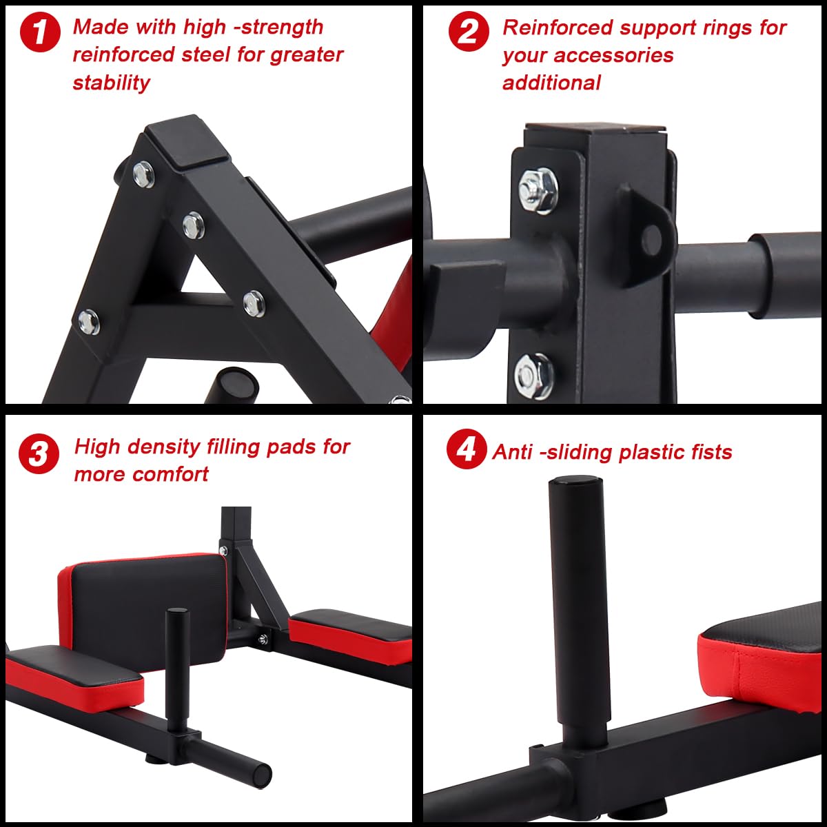 MOCOERL 5 in 1 pull-up bar for wall mounting dip station for home training gym fitness equipment dip stand load capacity up to 200 kg