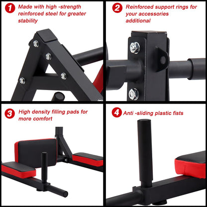 MOCOERL 5 in 1 pull-up bar for wall mounting dip station for home training gym fitness equipment dip stand load capacity up to 200 kg