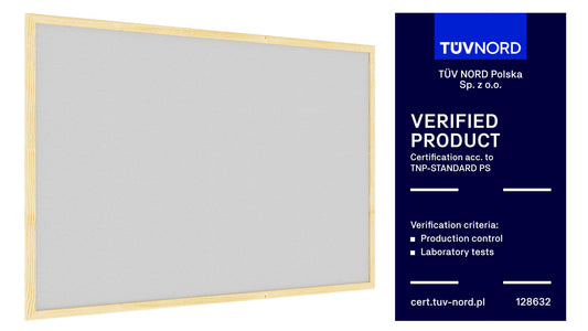 ALLboards light grey pin board with wooden frame 90x60cm cork board cork board pin board cork grey surface